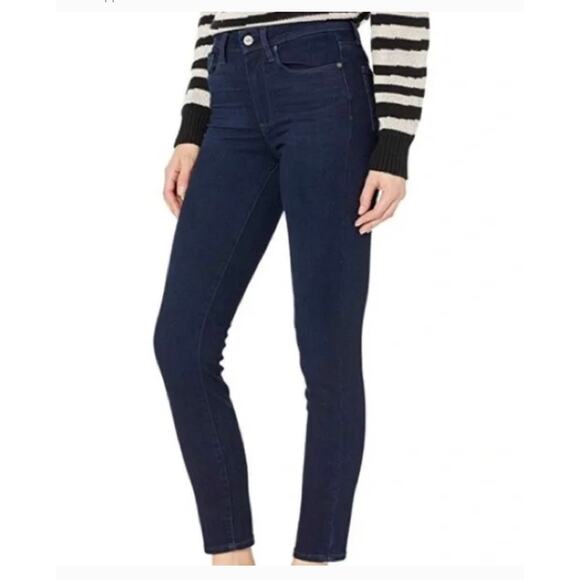 PAIGE Denim - PAIGE Womens Jeans Hoxton Ankle Peg Transcend Slim Leg Dark Wash Blue Jeans 25 P